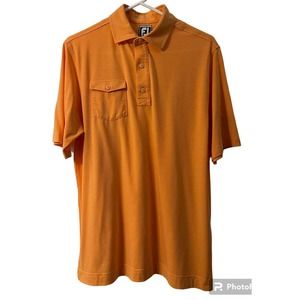 3 for $25- Footjoy Polo Shirt Mens Medium Orange Athletic Fit FJ Collared